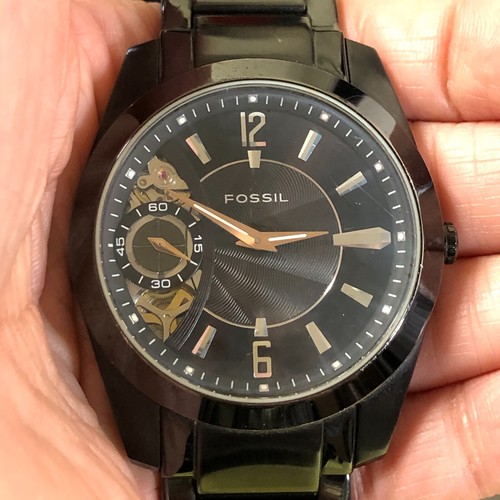 Vintage Fossil Twist Men Stainless Steel Quartz For Watch Parts Or Repair Only - Picture 11 of 13