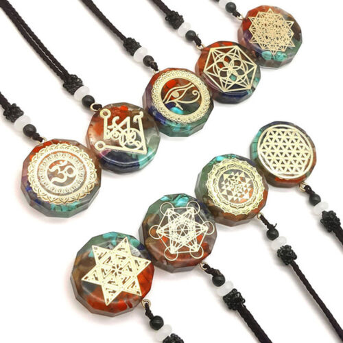 7 Chakra Natural Stone Energy Pendant Necklace Yoga Reiki Healing Amulet Lucky - Picture 3 of 26