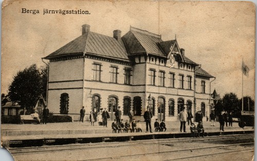 Berga Bahnhof Schweden Postkarte EE1 - Bild 1 von 2