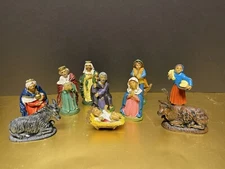 Vintage Christmas Nativity Scene Figurines Animals 10 Pieces-Made In Italy