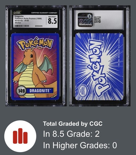 CGC 8.5 Dragonite Pokemon Rolls Promo #149 Raro 1999 Nintendo Graduado Promo PSA - Imagen 3 de 3
