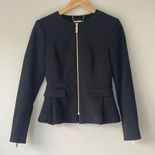 Ted Baker Black with Tag Zameli Peplum Jacket London Blazer