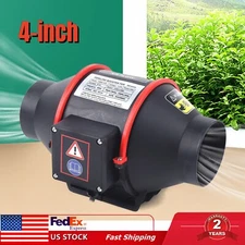 4'' Exhaust Inline Duct Fan Ventilation Blower Fan Air Circulation Waterproof