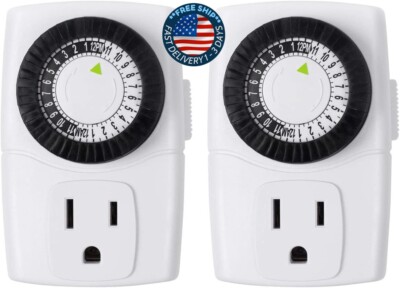 Temporizador Mecánico para Enchufe de interior Mini 24 Horas con 3 Clavijas 2pcs