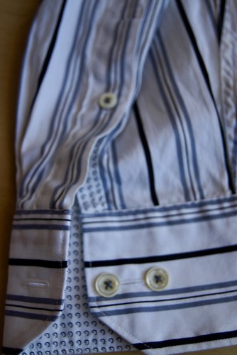Bugatchi Uomo Classic Fit Men's Button Up Dress Shirt L Flip Cuff Stripes - Picture 9 of 9