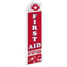 First Aid Station Swooper Feather Advertising Flag CPR  First Aid