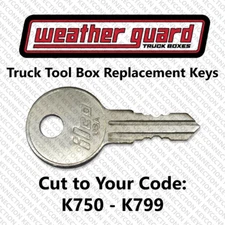 Weather Guard Truck Extreme Protection Tool Box Key Cut to Code K750-K799