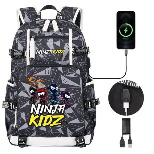 NINJA KIDZ Backpack school bag school backpack USB Laptop Bagpack fashion bag - Picture 23 of 42