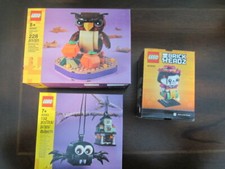 LEGO OWL 40497, SPIDER & HAUNTED HOUSE ornament 40493, La Catrina 40492 NEW