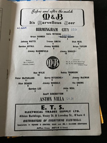 Birmingham City Programme 1959/60 1960/61 1961/62 Liga & Pokal inkl. MESSE CUP - Bild 109 von 213