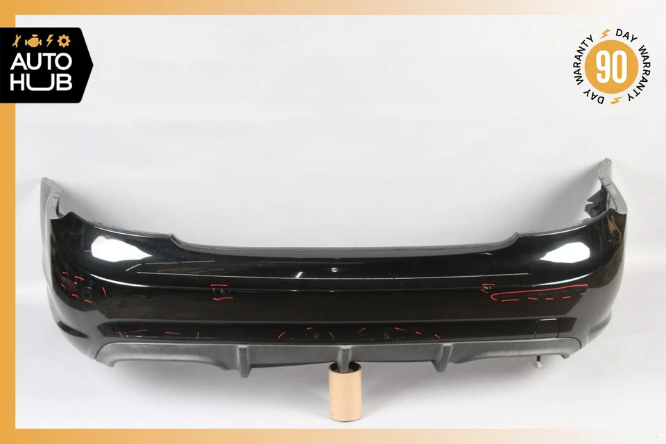 08-10 Conjunto de cubierta de parachoques trasero deportivo Mercedes W216 CL63 CL65 AMG negro OEM 44k Foto 2 de 4