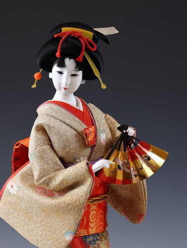 Vintage Classic Style Japanese Traditional Fan Geisha Doll -Oyama Doll- 舞扇 - Picture 14 of 20