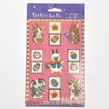 NEW Stickety Doo Da EASTER BUNNY PINK FLOWERS American Greetings Stickers