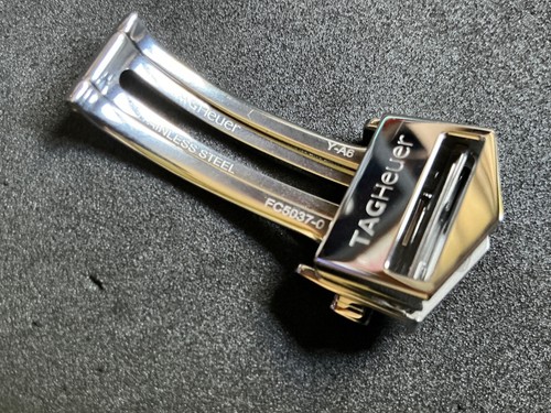 Authentic Tag Heuer 18mm SS Men's Shiny Buckle Clasp FC5037-0 For CARRERA - Picture 4 of 7