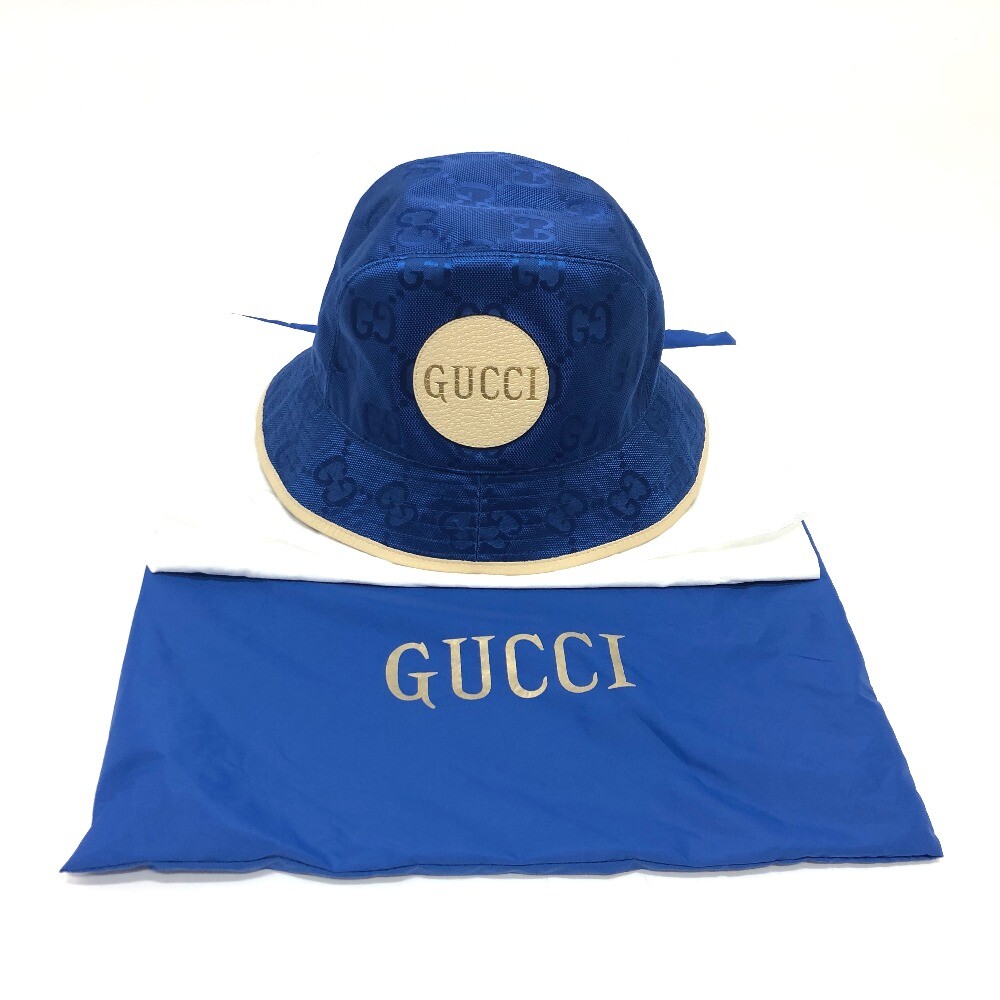 GUCCI Japan Limited Off The Grid Bucket Hat Blue Nylon White GUCCI Japan Limited Off The Grid Bucket Hat Blue Nylon White