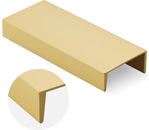 **NUEVO** Paquete de 25 gabinetes de latón cepillado tirar dedo/borde (4"L x 1.3/5"W) - Imagen 5 de 12