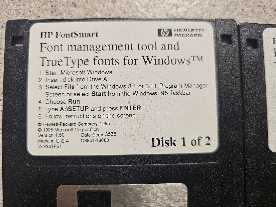HP FONTSMART FOR WINDOWS 3.1 DISKETTE VERSION. - Image 2 of 4