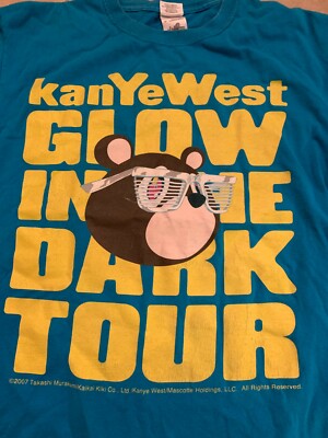 Kanye West Glow in Dark Tour Concert Shirt Adult Blue