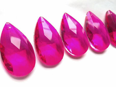5 Fuchsia 80mm Icicle Chandelier Crystals Prisms Suncatcher Hot Pink