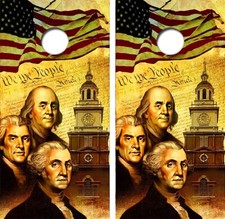 We The People Presidents Cornhole Board Wrap LAMINATED Decal Vinyl Sticker 4187