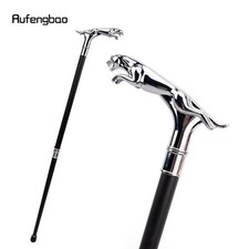 Silver Luxury Leopard with Tail Fashion Walking Stick Party Walking Cane 93cm