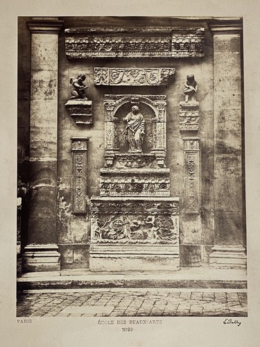 Edouard Baldus "L'Ecole des Beaux-Arts de Paris" Tirage albuminé signé c.1859 - Foto 2 di 2
