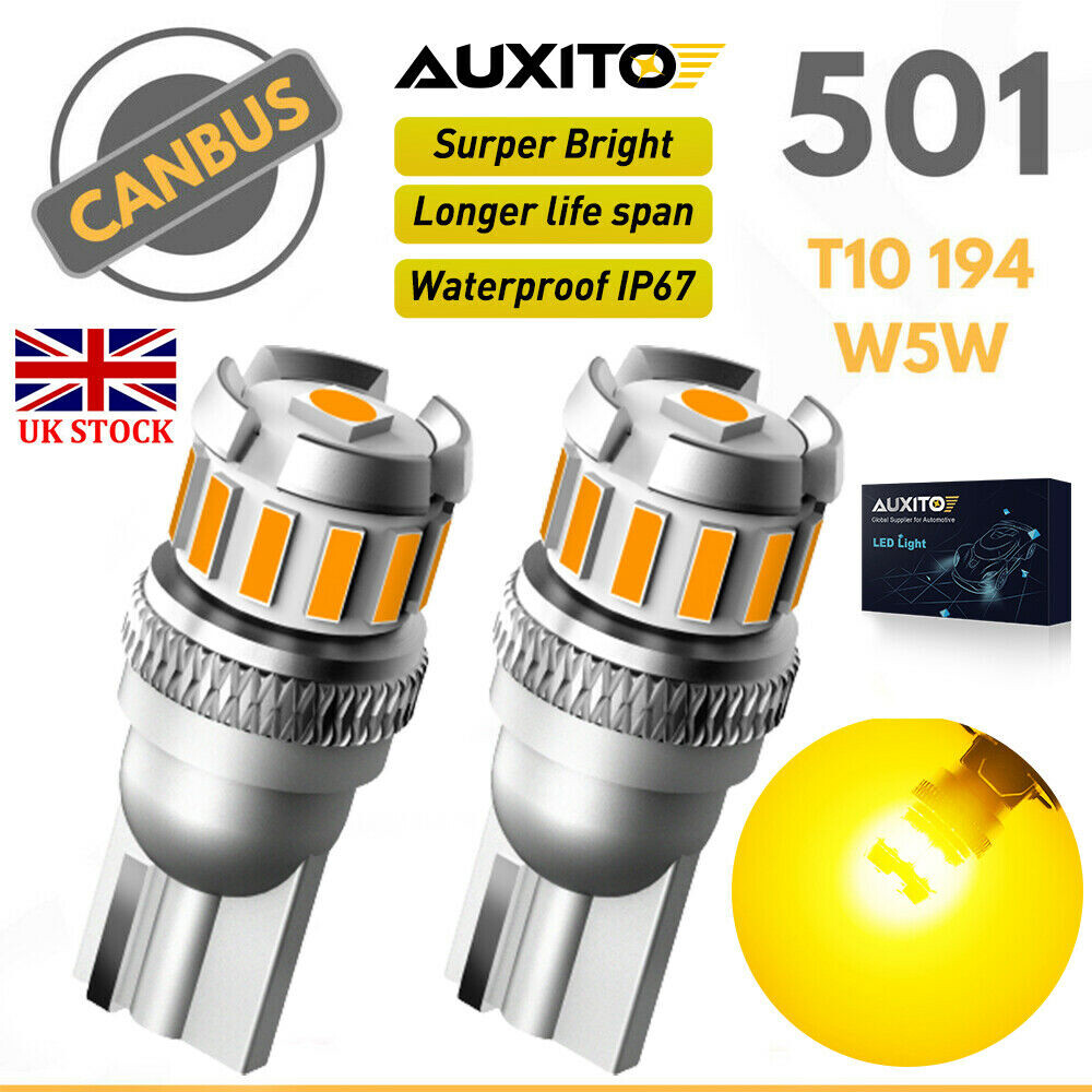 2 X 5 SMD LED T10 501 W5W WEDGE AMBER ORANGE INDICATOR REPEATER TURN BULBS