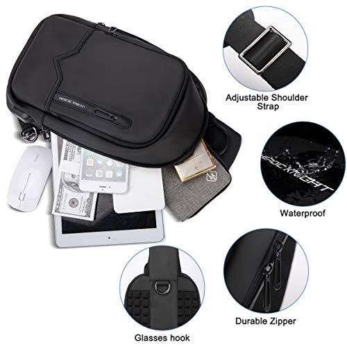 Bolso de Pecho Hombre Bolso Bandolera Cruzada Impermeable Ligero Bolso Mochila - Imagen 4 de 12
