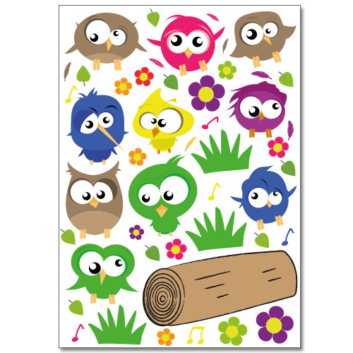 Wandkings Wandsticker "Crazy Birds" 2x A4 Set Aufkleber Sticker Deko - Bild 2 von 5
