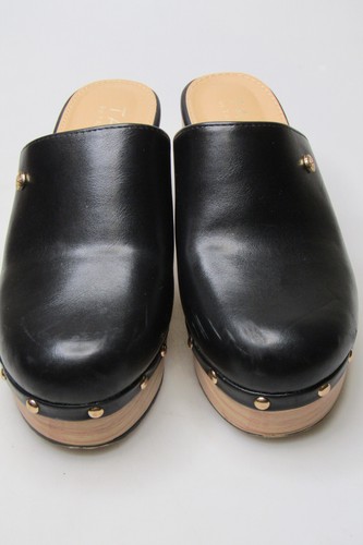 Women's Taryn Rose Miel Black Leather Platform Clogs Shoes Sz 7 NEW - Picture 4 of 8