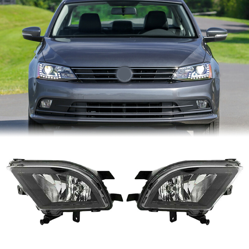 ENLIGHTEN Clear Lens Fog Lights For 2015-2018 VW Jetta MK6 – Left & Right Pair (Halogen)