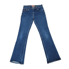 Vintage 90s Z Cavaricci Size 28 Dark Wash Mid Waist Distressed Denim Jeans