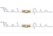 1953 1954 Chevy Passenger Car Bel Air Script Rear Quarter Panel Emblems Pair
