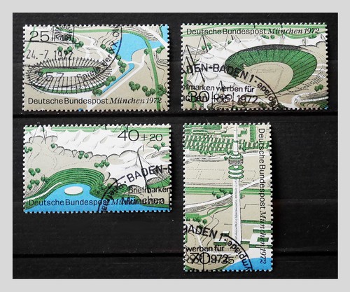 ALLEMAGNE 1972 - YT 580/583 Mi 723/726 JEUX OLYMPIQUES MUNICH - OBLITÉRÉS FDC