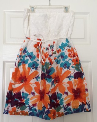 Planet  Gold Junior Strapless Floral Top M