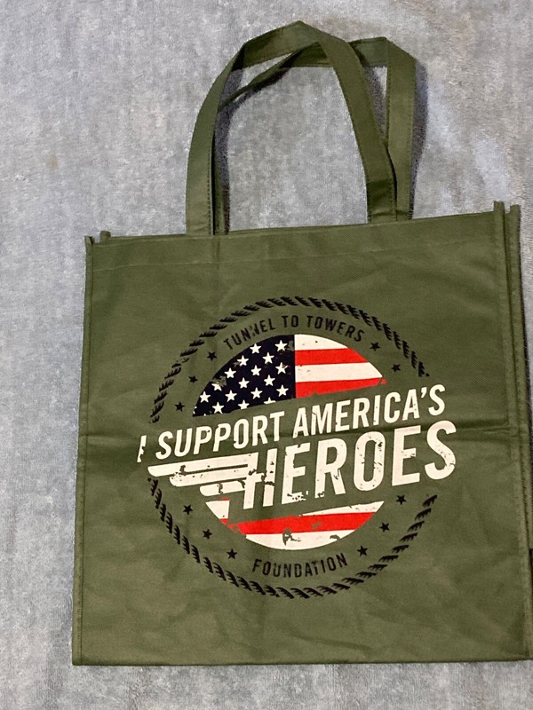 Tunnel to Towers Foundation Reusable Tote Bag "I SUPPORT  AMERICA'S HEROES"