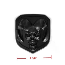 1x Front Grille Skull Emblem Badge for Ram 1500 2500 3500 Gloss Black 2013-2018