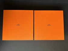 2 Authentic HERMES Empty Box For 2 Plates Assiette Dessert H Deco With Labels