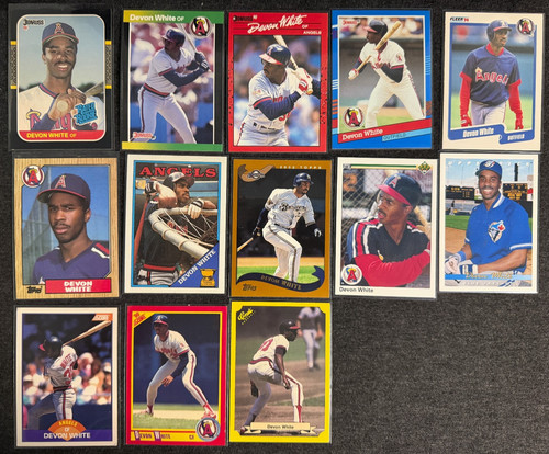 Lot of 13: Devon White Player Pack (1987 RC - 2002) - Used/Ungraded (See Desc.)