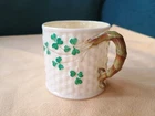 ANTIQUE BELLEEK POTTERY SHAMROCK MUG 2ND PERIOD MARK 1891-1926
