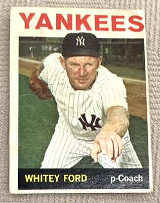 1964 Topps - Whitey Ford #380 - New York Yankees -Crease Across Middle - Fair