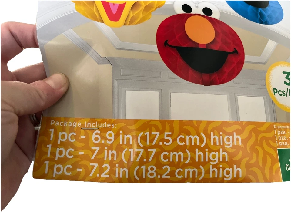 Nuevo 2-JUEGOS DE DECORACIONES COLGANTES DE PANAL CALLE SÉSAMO Elmo Big Bird Cookie Foto 2 de 4