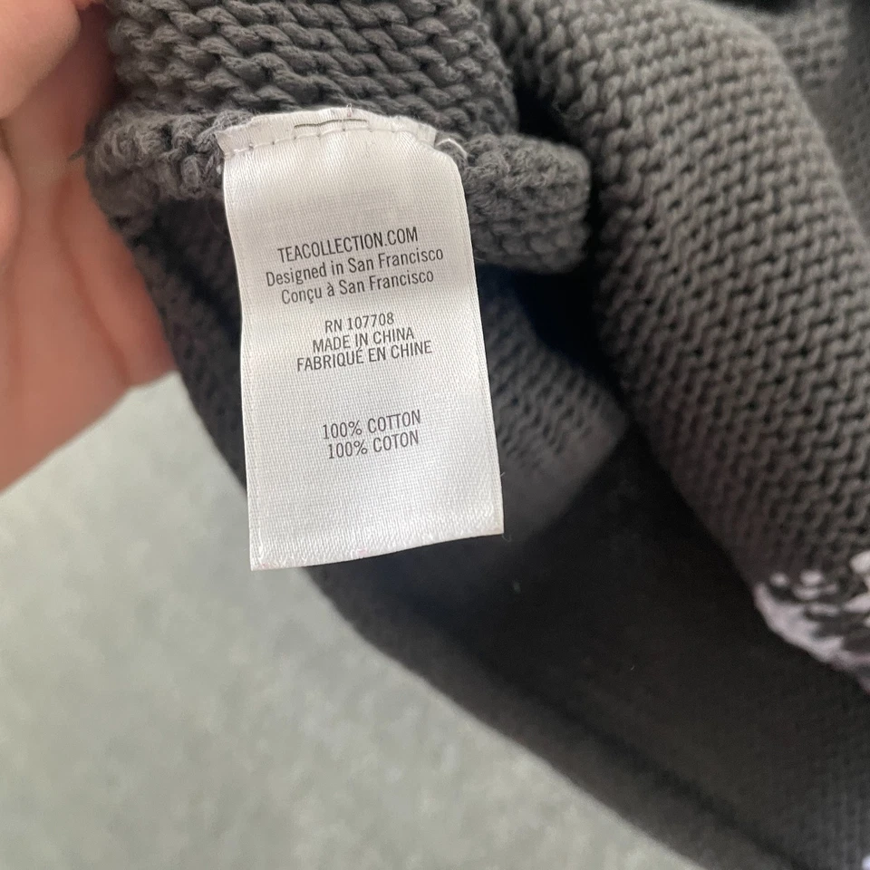 Poncho Suéter Colección Tea Niñas S 4-5 Gris Tejido Algodón Boho Informal Clásico Foto 2 de 4