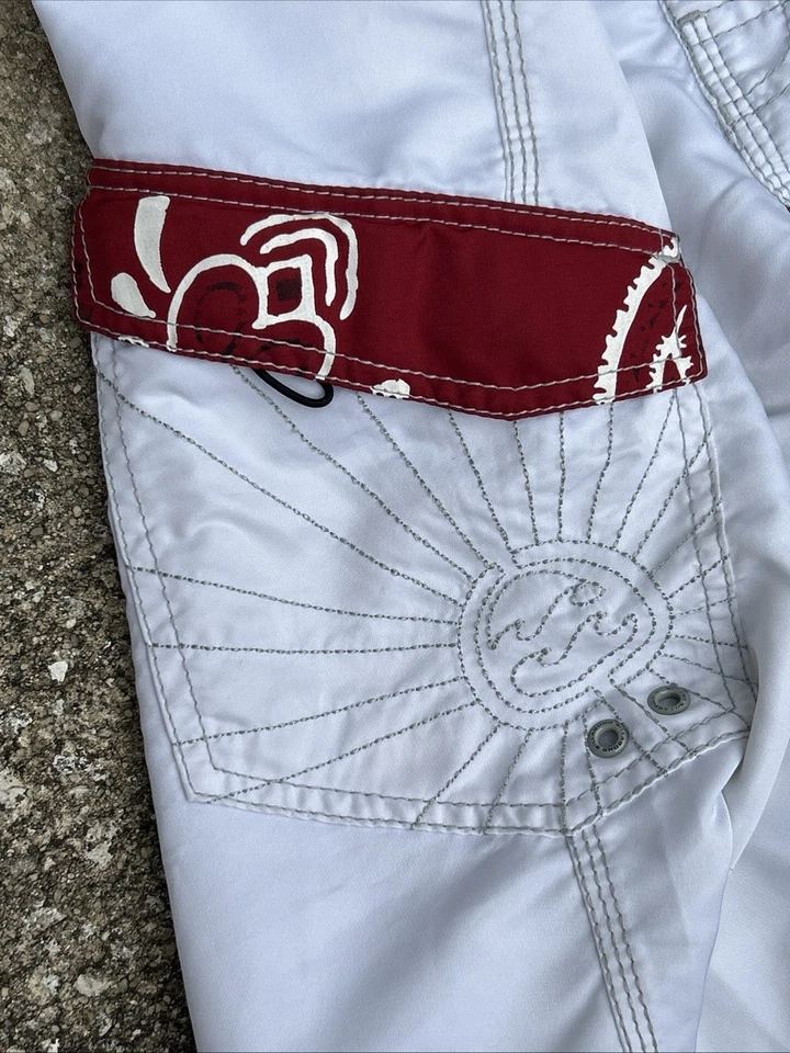 Billabong Andy Irons Rising Sun Hombres Board Shorts 34 Rosa Rojo Surf Paisley Foto 4 de 4