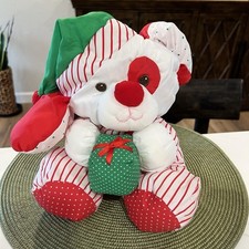 Vintage 1991 Fisher Price Puffalump Christmas Puppy Dog Stuffed Animal Plush