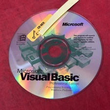 Microsoft Visual Basic Professional Edition CD Disc with Key for Windows 95