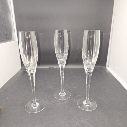 3 Crystal Champagne Flutes 10 3/4" Beautiful - Picture 1 of 11