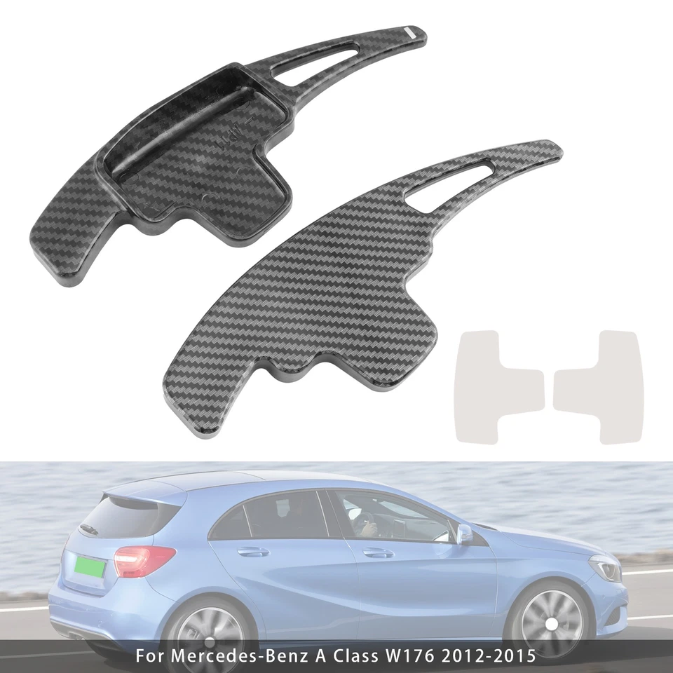 Carbon Look Steering Wheel Paddle Shifter Extensions Fit Mercedes-Benz A C E #8 Foto 3 de 4