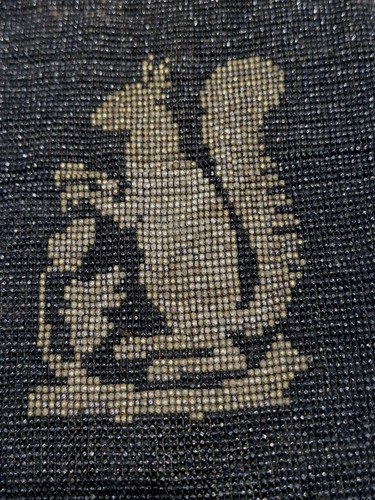 Antiguo Bolso Monedero Microperlas Ardilla Victoriano Original - Imagen 2 de 9