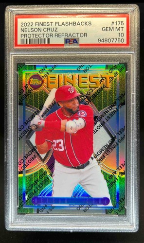 2022 Topps Finest Flashbacks Nelson Cruz Protector Refractor #08/10 PSA 10